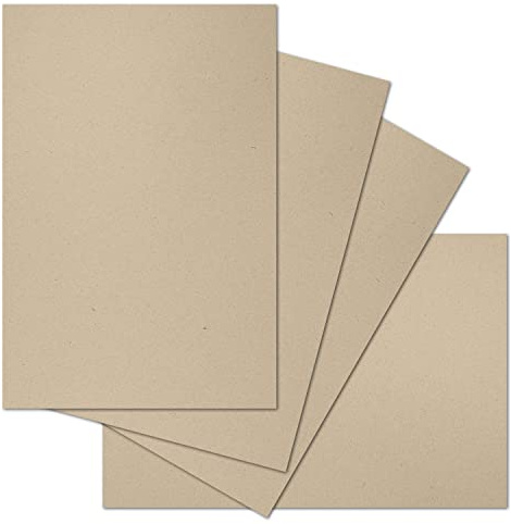 ARTOZ 25x Bastelkarte DIN A4 - Farbe: dessert (hellbraun cappuccino) - 21 x 29,7 cm - 216 g/m² - Einzelkarte ohne Falz - dickes Bastelpapier - Serie Green-Line