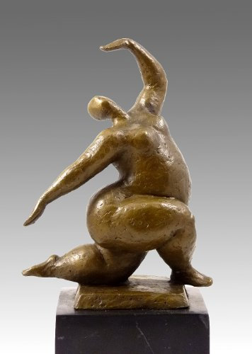 Abstrakte Bronzeskulptur - XXL Tänzerin hockend - signiert Milo - Moderne Kunst Skulptur - Akt Figuren online kaufen - Wohndeko - Innen