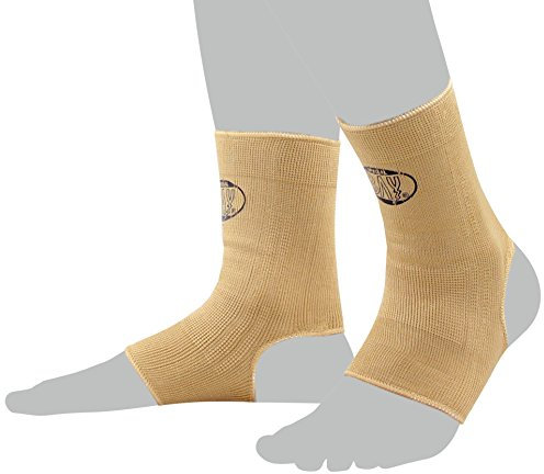BAY® 2x elastische Fußbandagen, Fußgelenkbandagen, haut, beche Größe M