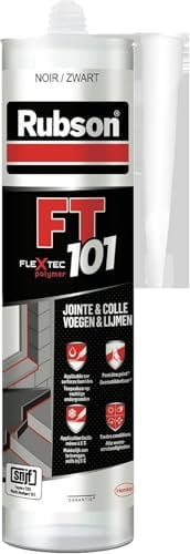 Rubson FT 101 Noir, Mastic polymère de haute qualité pour joints, fissures, collages, Mastic étanche pour intérieur & extérieur, Mastic multi-matériaux, cartouche 280 ml
