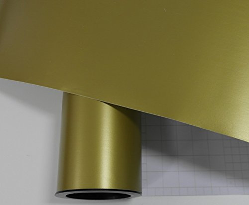 Könighaus (4,7/m2) Gold Matt Autofolie 1400 x 152 cm mit Luftkanälen + Gratis Rakel inkl. Anleitung