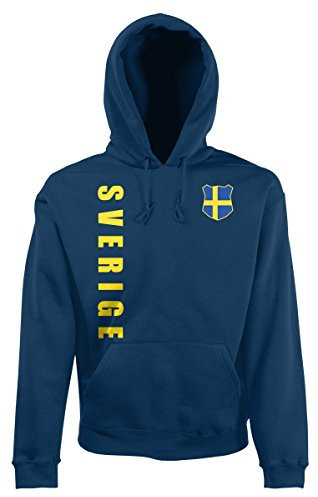 AkyTEX Schweden Sverige EM-2020 Hoodie Wunschname Wunschnummer Navyblau XXL
