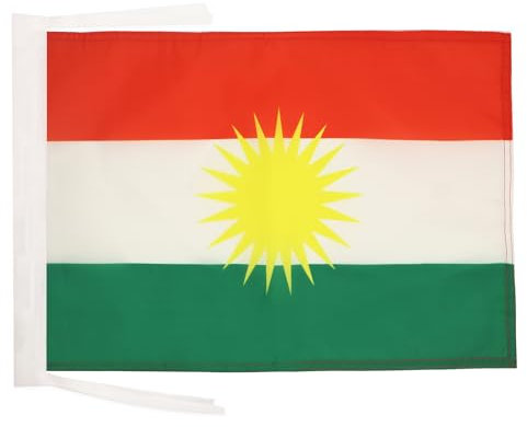 BANDIERA CURDISTAN 45x30cm - BANDIERINA CURDA – KURDISTAN 30 x 45 cm cordicelle - AZ FLAG