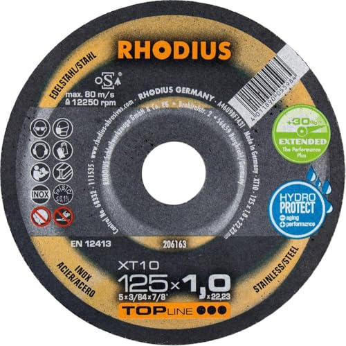 RHODIUS SCHLEIFWERKZEUGE GMBH & CO.KG 206163 Trennscheibe f.VA D.125mm Stärke 1mm RHODIUS Bohrung 22,2mm