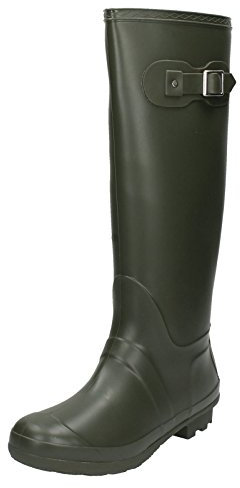 Ladies Spot On Wellington Boots - Green Synthetic - UK Size 7 - EU Size 40 - US Size 9