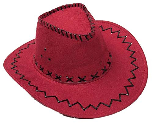 Miobo Cowboyhut - Westernhut für Cowboys & Cowgirls - Karnevals-Kostüm - Hut im Stil Australien/Texas/Western - für Erwachsene - Rot