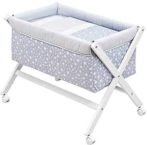 Cambrass 35014 Babybett Aus Holz X-Form Kollektion, Star, 55 x 87 x 74 cm, hellblau