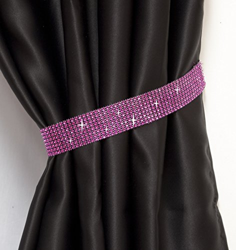 John Aird Pair Of Diamante Crystal Tie Backs (Fuchsia)