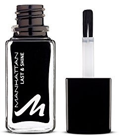 Manhattan Last & Shine Nagellack – Schwarzer, glänzender Nail Polish für 10 Tage perfekten Halt – Farbe Black Is Back 950 – 1 x 10ml