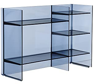 Kartell 09910BL Sound-Rack Regalwand, Bambus, blau, 26 x 53 x 75 cm