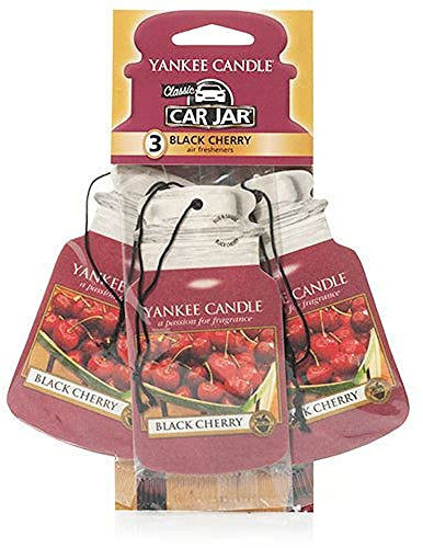 Yankee Candle Car Jar Scented Air Freshener | Black Cherry | 3 Count
