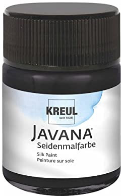 KREUL 815050-Javana Negro Bote de 50 ml, Pintura de Seda Colorida y Opaca para decoración, Black, 50