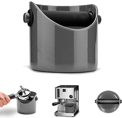Dreamfarm Grindenstèin Sturdy, Compact, Modern Space-Saving Espresso Coffee Grind Knock Box - Silver