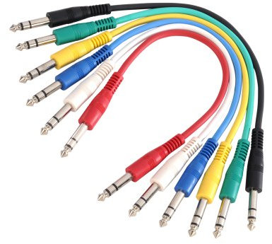 Adam Hall Cables 3 STAR BVV 0060 SET - Juego de 6 cables de conexión de 6,3 mm Jack Stereo 0,60 m