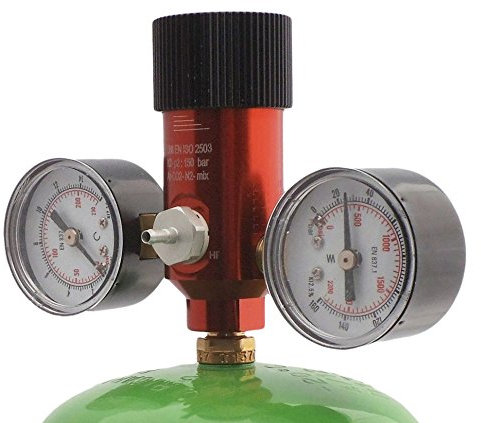 SOLTER - Caudalímetro para botella desechable Argón/CO2