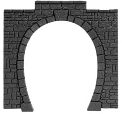 NOCH® Tunnel-Portal, 1-gleisig H0 Kunststoff, in Grautönen für Modellbahn und Diorama Enthusiasten
