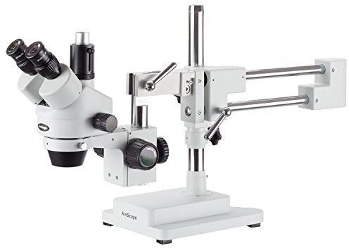 AmScope - 7X-90X Trinocular Stereo Zoom Microscope with Double Arm Boom Stand