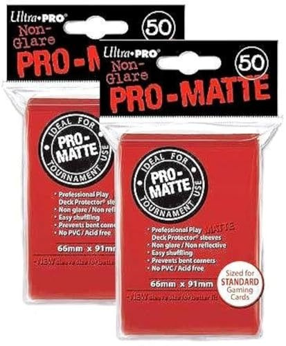 Ultra Pro Pro-Matte (100 Count) Red Deck Protector Sleeves - Magic The Gathering