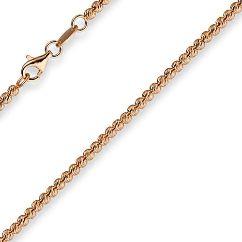 2,2mm Kette Collier Halskette Kugelkette 585 Gold Rosegold 45cm Goldkette
