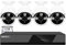 SANSCO PoE CCTV Security Camera System with 1TB Hard Drive Audio Recording, 8CH 4K NVR + (4) 4MP Outdoor IP Cameras (2560x1440, Built-in Mic, AI Human/Face Detection, Night Vision, Remote Access)