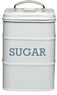 KitchenCraft Living Nostalgia Sugar Storage Canister, 11 x 17 cm, French Grey