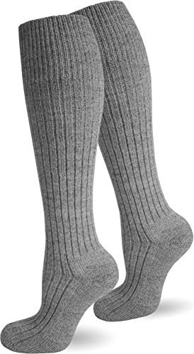 Polar Husky 3 Paar Original Kniestrümpfe Schafwolle mit Frottesohle Farbe Grau Größe 43/46