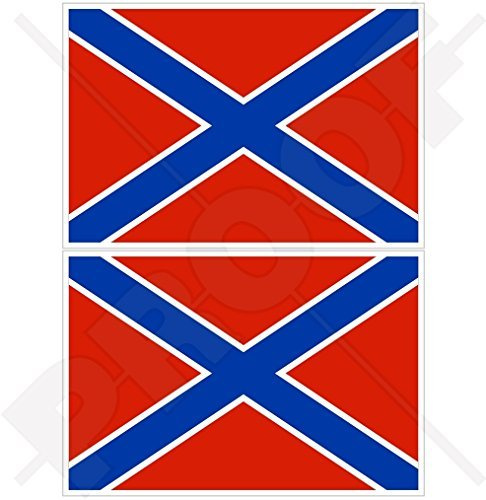 NOVOROSSIYA Bandiera della Confederazione, New Russia 75 mm, adesivi in vinile per paraurti, decalcomanie x2