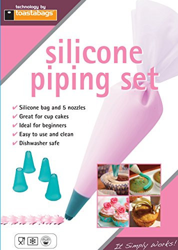 Piping Set - Silicone Icing Bag with 5 nozzles, Large