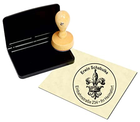 Stempel Königslilie - Adressenstempel Ø 40 mm - inkl. Kissen