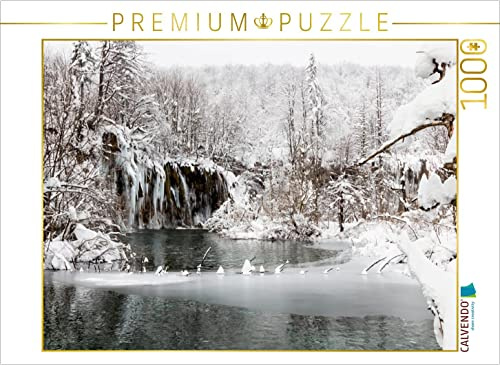 CALVENDO Puzzle EIN Motiv aus dem Kalender Winterimpressionen Nationalpark Plitvice | 1000 Teile Lege-Größe 64 x 48 cm Foto-Puzzle für glückliche Stunden