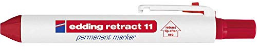 Edding E11002 Retract 11 Permanent Marker, Red 002, Pack of 10