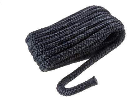 SEACHOICE Double-Braid Nylon Dock Line 1/2 x 20' 40401 Black