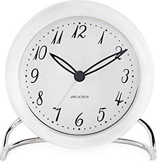 Arne Jacobsen Tischuhr Ø11 cm LK Originaldesign minimalistischer Ausdruck, Weiss