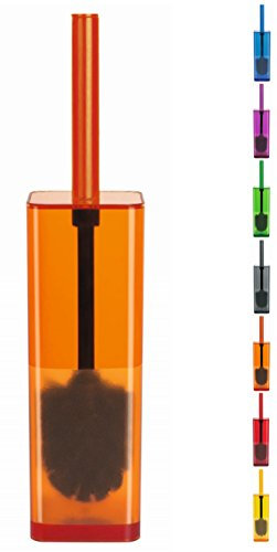 Spirella WC Bürste Klobürste Toilettenbürste „Cubo“ mit hygienischem Behälter Orange