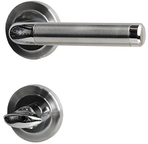 Süd-Metall Edelstahl Sybille-R Chrom Türbeschlag für Badezimmertüren, 1 Stück, 32510050