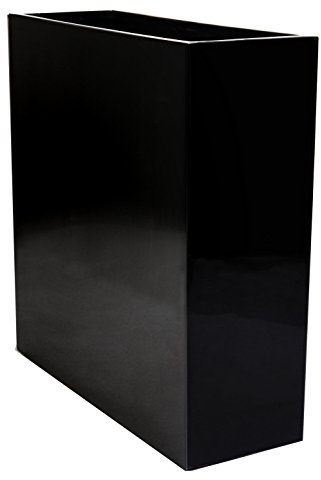 Primrose Tall Trough Fibreglass Planter Matte Black Large 90cm x 90cm x 30cm (35.4in x 35.4in x 11.8in)