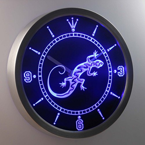 ADVPRO nc0414-b Gecko Lizard Display D?COR Bar Beer Neon Sign LED Wall Clock Uhr Leuchtuhr/Leuchtende Wanduhr