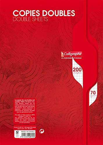 Caligraphe - Calligraphe 7000 - 2616 - Copies doubles non perforées - 200 pages petits carreaux - Format A4 - 70 g