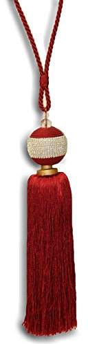 Riva Paoletti Jewel Burgundy Tie Backs, One Size, Polyester
