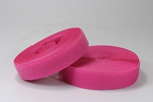ggm 5m Klettband (Flausch & Haken), 20mm breit, Farbe: PINK - zum Aufnähen …