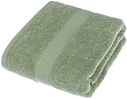 HOMESCAPES Sage Green Turkish Cotton Bath Towel Super Soft Thick & Absorbent 500 GSM Towel Heavy Weight for everyday Luxury