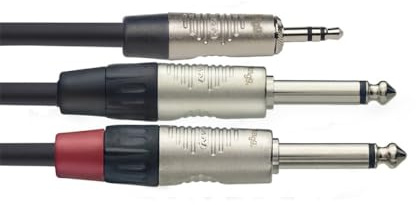 Stagg NYC3/MPS2PR N Series Stereo Mini Phone Plug to 2x Mono Phone Cable