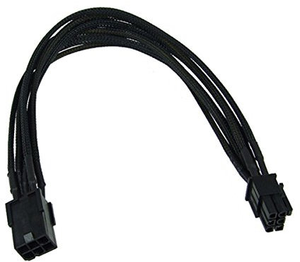 Phobya - Rallonge Alimentation PCI-Express - 6 Broches vers 6 Broches - 30cm - Gaine Noire
