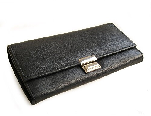 Hamosons Profi Kellnerbörse Kellnergeldbeutel aus Nappa-Leder, für Damen und Herren, Schwarz, 1013