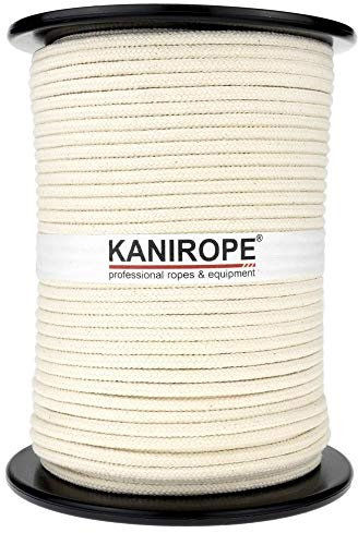 Kanirope® Baumwollseil COBRAID 5mm 100m Farbe Cremig Weiß 16-fach geflochten