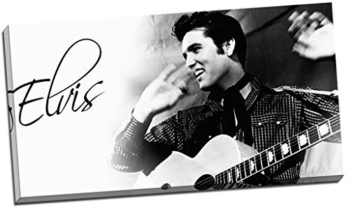 Panther Print Elvis Presley Schwarz & Weiß Leinwand Druck Bild Wand Art 76,2 x 40,6 cm