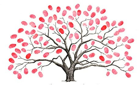 EQLEF Hochzeit, Gast, Fingerabdruck, Basteln, Hochzeit, Fingerabdruckbaum, personalisierbar, Hochzeit, Fußabdruck, Baum, Gästebuch, Hochzeitsposter, Zubehör