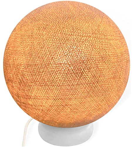 CREATIVECOTTON LED handgearbeitete Stehleuchte mit Lampenschirm aus Baumwolle (Beige, 25 cm)