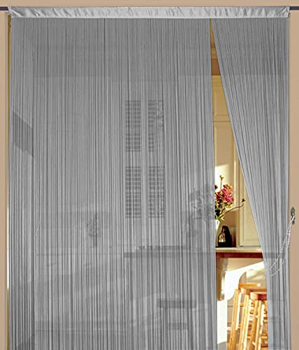 Kaikoon Fadenvorhang Silber 150 cm x 300 cm (BxH) B1 schwer entflammbar Messebau & Events