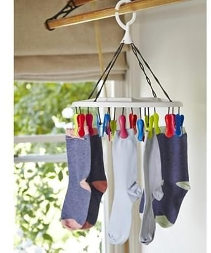 lakeland 16 Soft Grip Pegs Smalls Dryer – Hooks Over Washing Line Or Shower Rail Cushioned Peg Grips